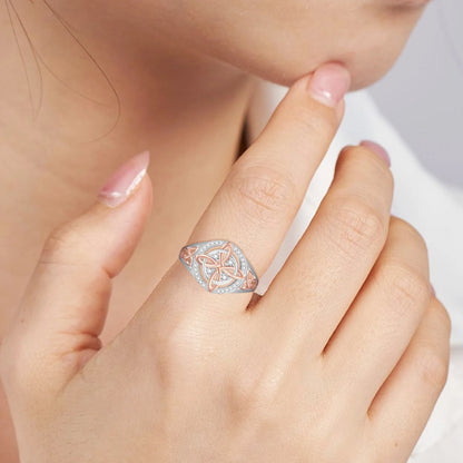 Bicolor Cubic Zirconia Ring Protect Your Loved Ones