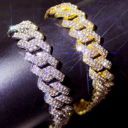 14 MM Iced Out Miami Cuban Link Chain Anklet For Women