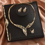 Gold Leaf Jewelry Set for Women