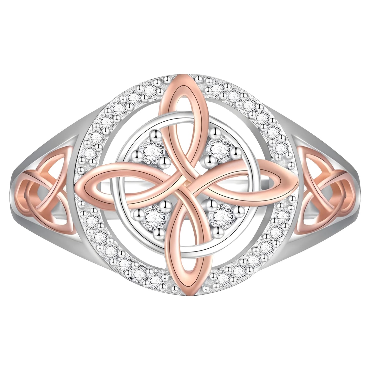 Bicolor Cubic Zirconia Ring Protect Your Loved Ones