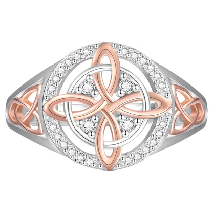 Bicolor Cubic Zirconia Ring Protect Your Loved Ones