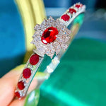 Flower Ruby Bracelet for Women