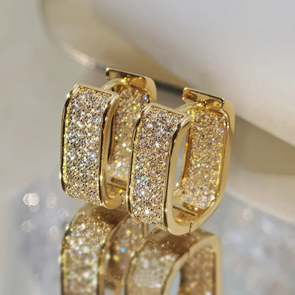 2026 Women's Full Cubic Zirconia Hoop Earrings Accessories
