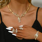 Luxury Gold Leaf Pattern Jewelry Set Women's Necklace