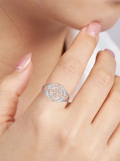 Bicolor Cubic Zirconia Ring Protect Your Loved Ones