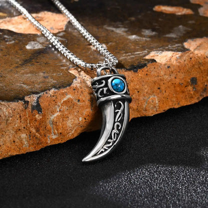 Vintage Horn Charms Necklace for Men