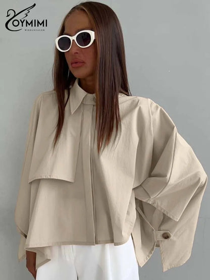 Oymimi Fashion Khaki Loose Women Shirts