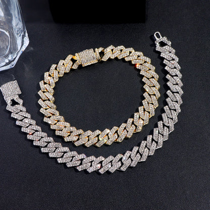 14 MM Iced Out Miami Cuban Link Chain Anklet For Women