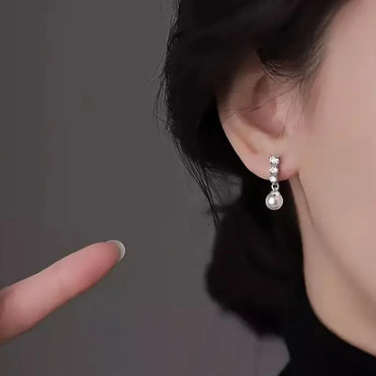 Huitan Exquisite Charm Imitation Pearl Drop Earrings for Women
