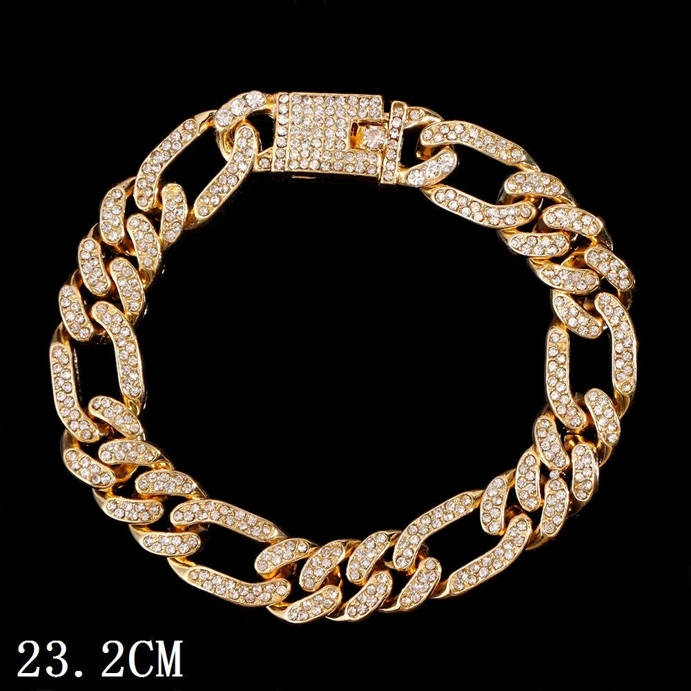 14 MM Iced Out Miami Cuban Link Chain Anklet For Women