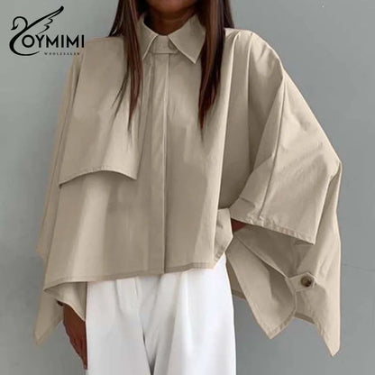 Oymimi Fashion Khaki Loose Women Shirts