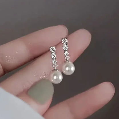 Huitan Exquisite Charm Imitation Pearl Drop Earrings for Women