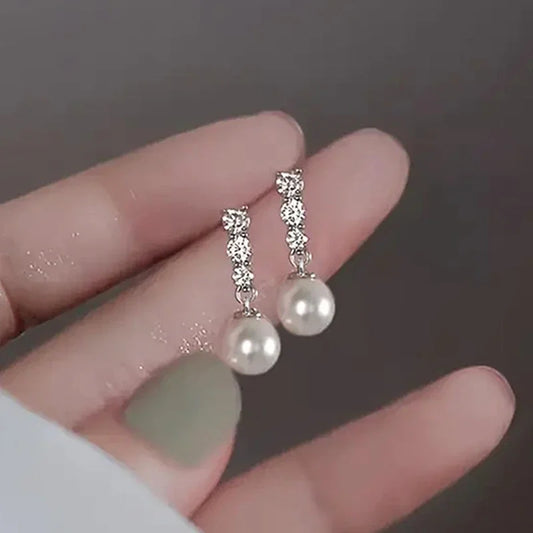 Huitan Exquisite Charm Imitation Pearl Drop Earrings for Women