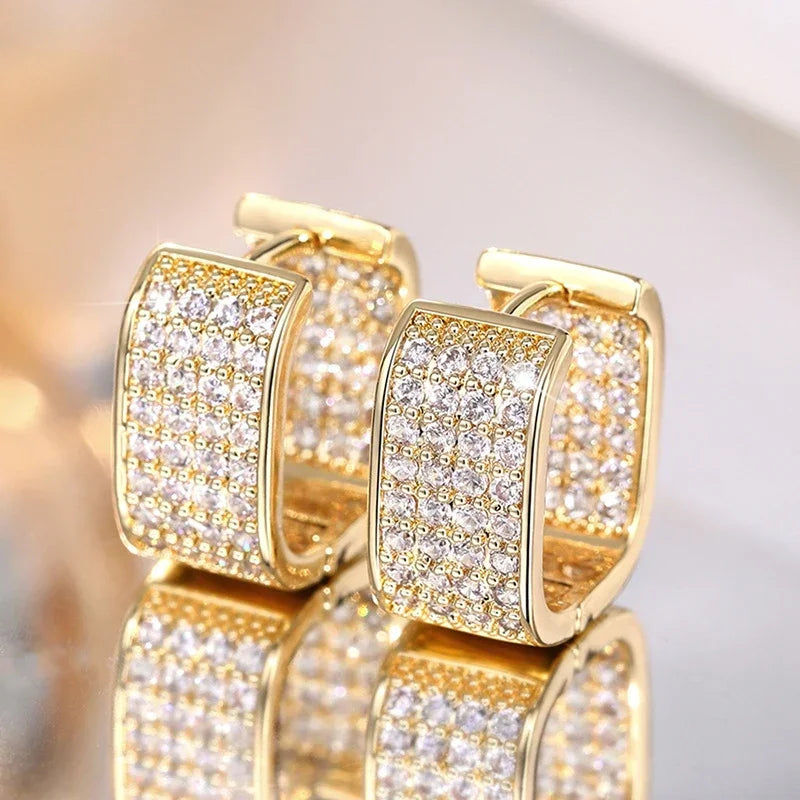 2026 Women's Full Cubic Zirconia Hoop Earrings Accessories