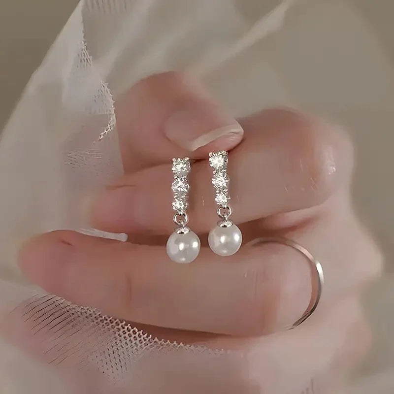 Huitan Exquisite Charm Imitation Pearl Drop Earrings for Women