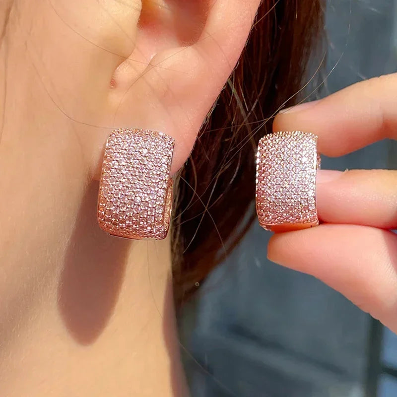 2026 Women's Full Cubic Zirconia Hoop Earrings Accessories
