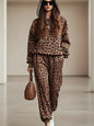 Casual Leopard Print Two-Piece Set