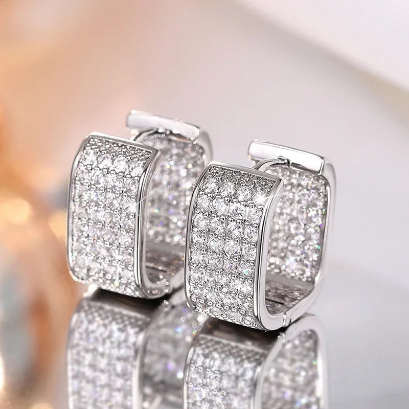 2026 Women's Full Cubic Zirconia Hoop Earrings Accessories