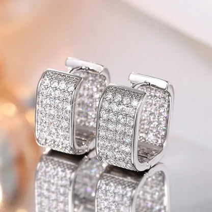 2026 Women's Full Cubic Zirconia Hoop Earrings Accessories