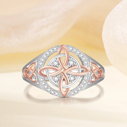 Bicolor Cubic Zirconia Ring Protect Your Loved Ones