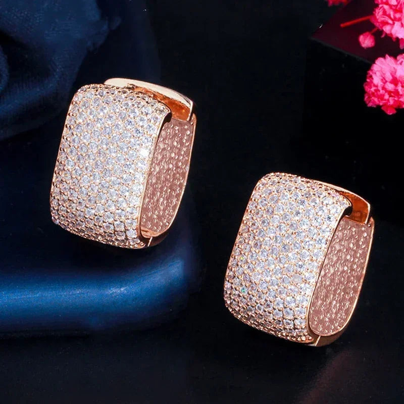 2026 Women's Full Cubic Zirconia Hoop Earrings Accessories