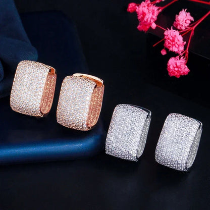 2026 Women's Full Cubic Zirconia Hoop Earrings Accessories