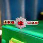 Foydjew Luxury Vintage Design Flower Ruby Bracelets For Women