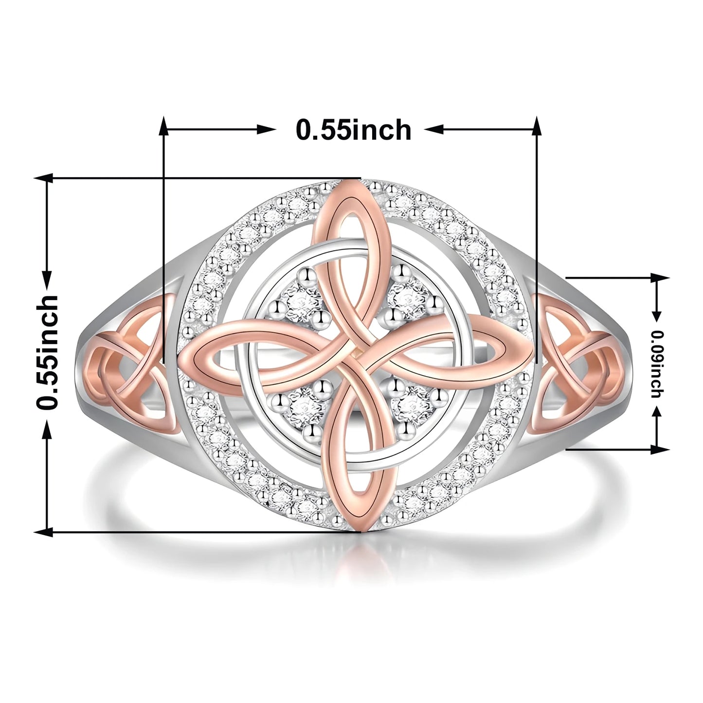Bicolor Cubic Zirconia Ring Protect Your Loved Ones