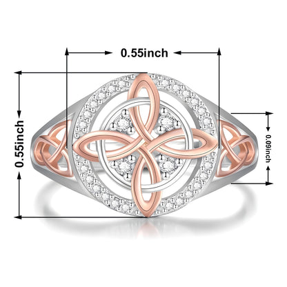 Bicolor Cubic Zirconia Ring Protect Your Loved Ones