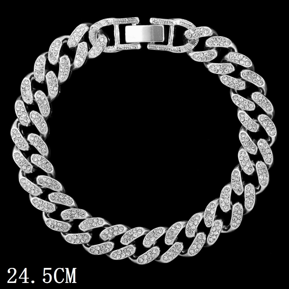 14 MM Iced Out Miami Cuban Link Chain Anklet For Women