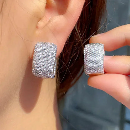 2026 Women's Full Cubic Zirconia Hoop Earrings Accessories