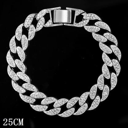 14 MM Iced Out Miami Cuban Link Chain Anklet For Women