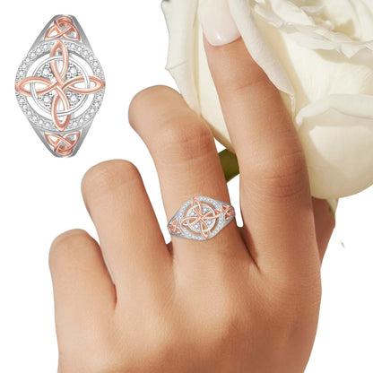 Bicolor Cubic Zirconia Ring Protect Your Loved Ones