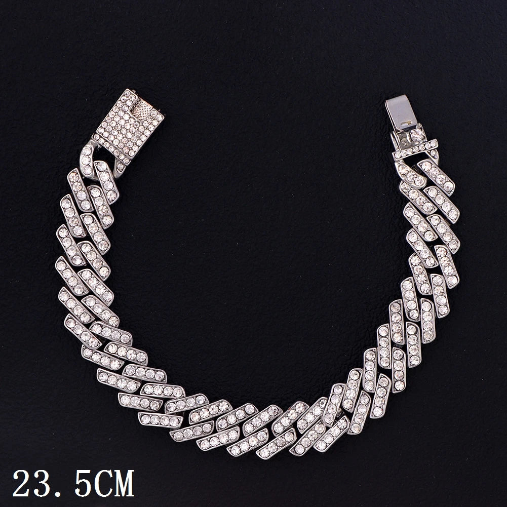14 MM Iced Out Miami Cuban Link Chain Anklet For Women