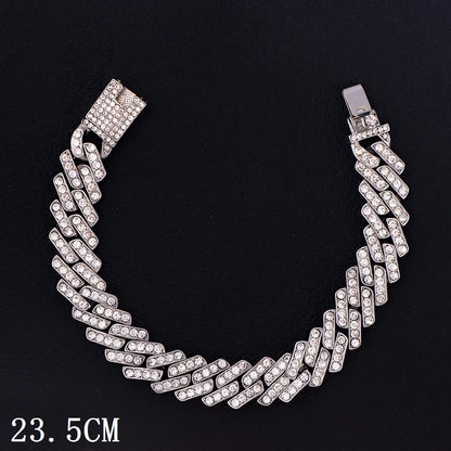 14 MM Iced Out Miami Cuban Link Chain Anklet For Women