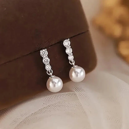 Huitan Exquisite Charm Imitation Pearl Drop Earrings for Women