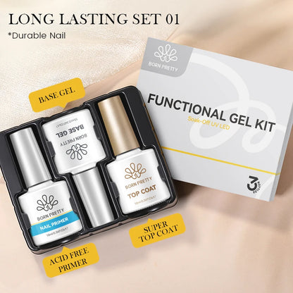 BORN PRETTY 3pcs Functional Gel Kit 10ml