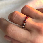 Garnet Beaded Ring January Birthstone